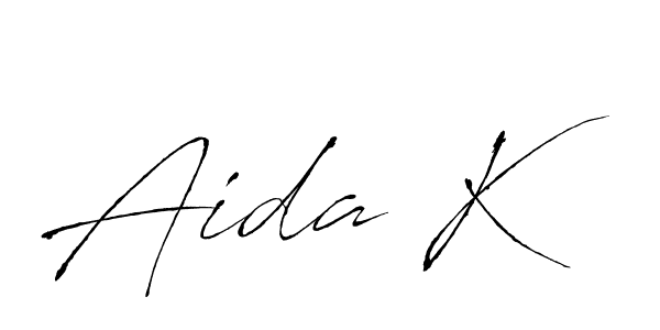 Antro_Vectra is a professional signature style that is perfect for those who want to add a touch of class to their signature. It is also a great choice for those who want to make their signature more unique. Get Aida K name to fancy signature for free. Aida K signature style 6 images and pictures png