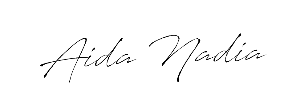 Design your own signature with our free online signature maker. With this signature software, you can create a handwritten (Antro_Vectra) signature for name Aida Nadia. Aida Nadia signature style 6 images and pictures png