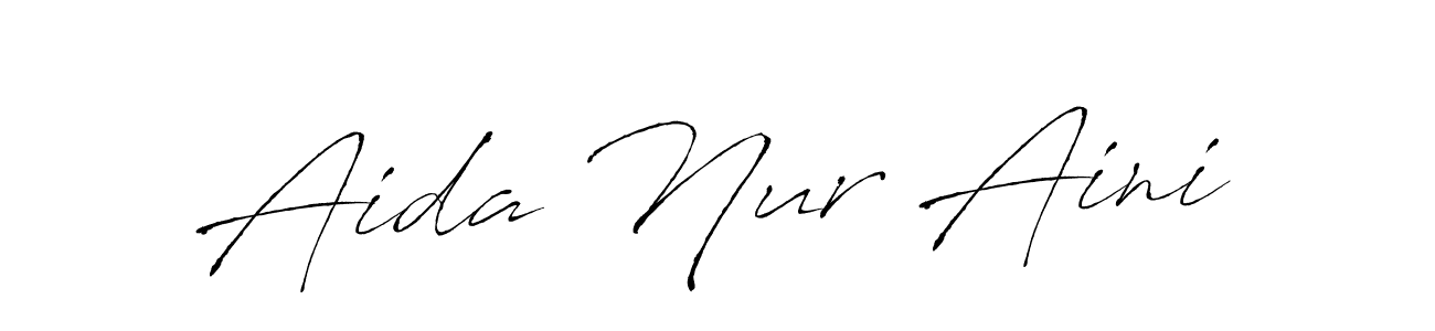 The best way (Antro_Vectra) to make a short signature is to pick only two or three words in your name. The name Aida Nur Aini include a total of six letters. For converting this name. Aida Nur Aini signature style 6 images and pictures png