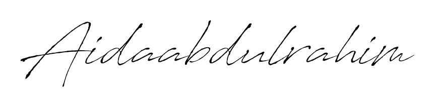 A sleek calligraphic signature for name Aidaabdulrahim utilizing Antro_Vectra styling. Great for adding personal signatures to photos and art. Aidaabdulrahim signature style 6 images and pictures png