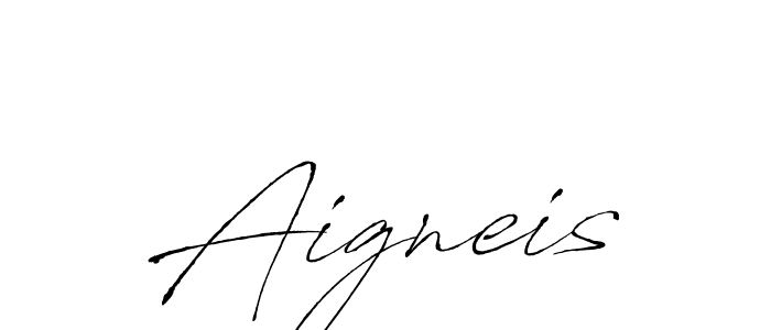 Make a beautiful signature design for name Aigneis. With this signature (Antro_Vectra) style, you can create a handwritten signature for free. Aigneis signature style 6 images and pictures png
