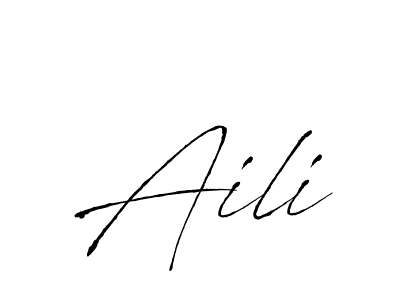 Design your own signature with our free online signature maker. With this signature software, you can create a handwritten (Antro_Vectra) signature for name Aili. Aili signature style 6 images and pictures png