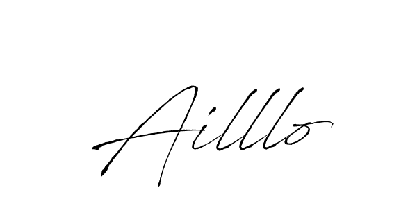 How to make Ailllo signature? Antro_Vectra is a professional autograph style. Create handwritten signature for Ailllo name. Ailllo signature style 6 images and pictures png