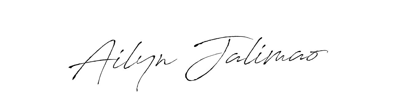 Antro_Vectra is a professional signature style that is perfect for those who want to add a touch of class to their signature. It is also a great choice for those who want to make their signature more unique. Get Ailyn Jalimao name to fancy signature for free. Ailyn Jalimao signature style 6 images and pictures png