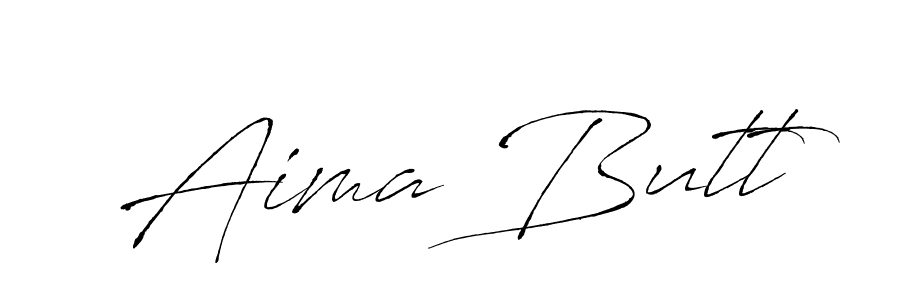 Design your own signature with our free online signature maker. With this signature software, you can create a handwritten (Antro_Vectra) signature for name Aima Butt. Aima Butt signature style 6 images and pictures png