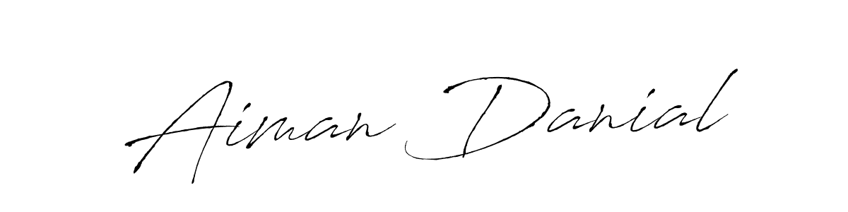 How to make Aiman Danial name signature. Use Antro_Vectra style for creating short signs online. This is the latest handwritten sign. Aiman Danial signature style 6 images and pictures png