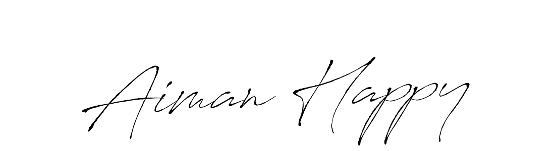Design your own signature with our free online signature maker. With this signature software, you can create a handwritten (Antro_Vectra) signature for name Aiman Happy. Aiman Happy signature style 6 images and pictures png