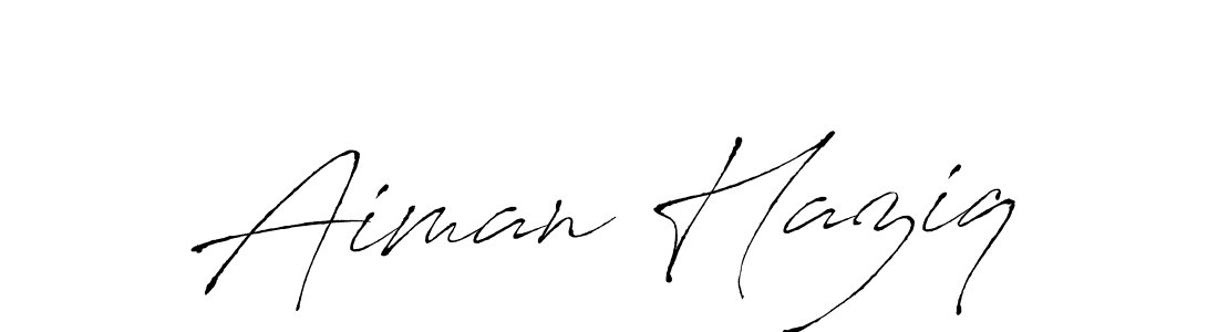 Design your own signature with our free online signature maker. With this signature software, you can create a handwritten (Antro_Vectra) signature for name Aiman Haziq. Aiman Haziq signature style 6 images and pictures png