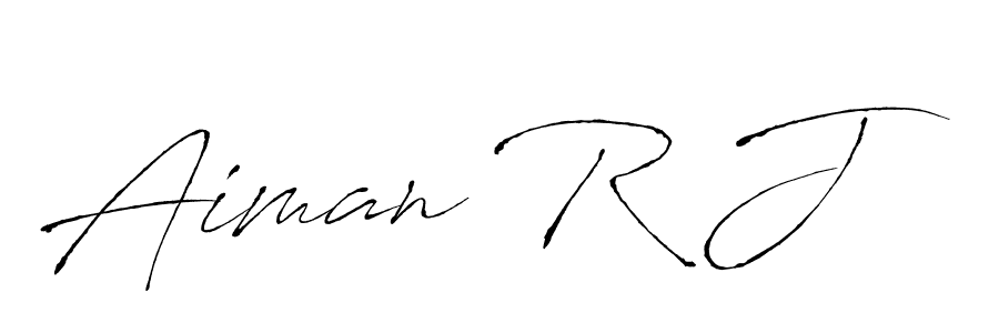 Design your own signature with our free online signature maker. With this signature software, you can create a handwritten (Antro_Vectra) signature for name Aiman R J. Aiman R J signature style 6 images and pictures png