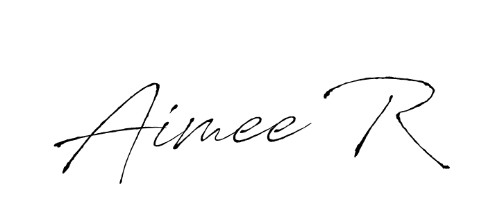Similarly Antro_Vectra is the best handwritten signature design. Signature creator online .You can use it as an online autograph creator for name Aimee R. Aimee R signature style 6 images and pictures png