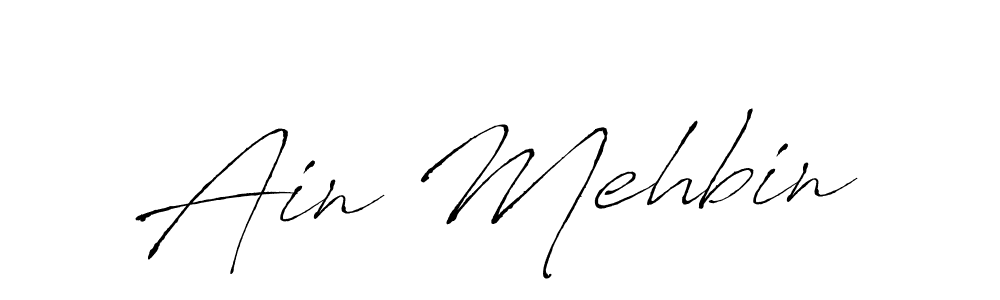 How to make Ain Mehbin name signature. Use Antro_Vectra style for creating short signs online. This is the latest handwritten sign. Ain Mehbin signature style 6 images and pictures png