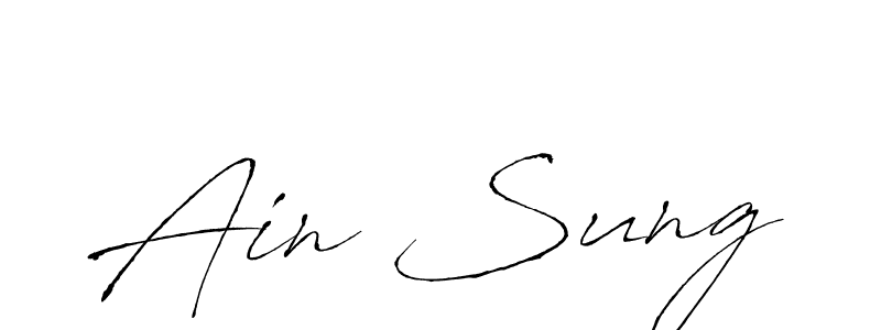 Make a beautiful signature design for name Ain Sung. With this signature (Antro_Vectra) style, you can create a handwritten signature for free. Ain Sung signature style 6 images and pictures png