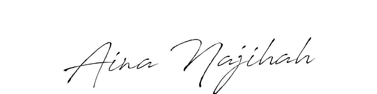 Create a beautiful signature design for name Aina Najihah. With this signature (Antro_Vectra) fonts, you can make a handwritten signature for free. Aina Najihah signature style 6 images and pictures png