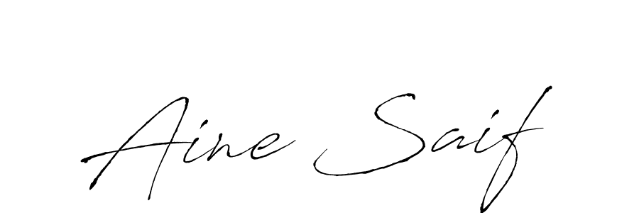 How to make Aine Saif name signature. Use Antro_Vectra style for creating short signs online. This is the latest handwritten sign. Aine Saif signature style 6 images and pictures png