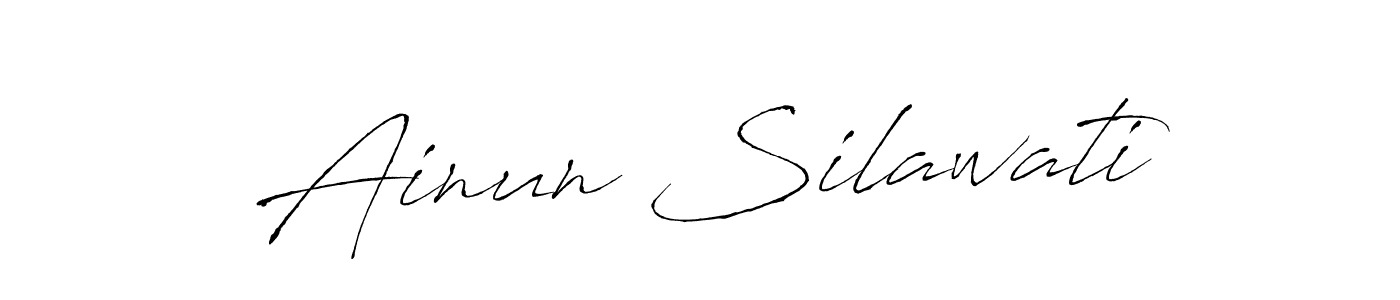 Create a beautiful signature design for name Ainun Silawati. With this signature (Antro_Vectra) fonts, you can make a handwritten signature for free. Ainun Silawati signature style 6 images and pictures png