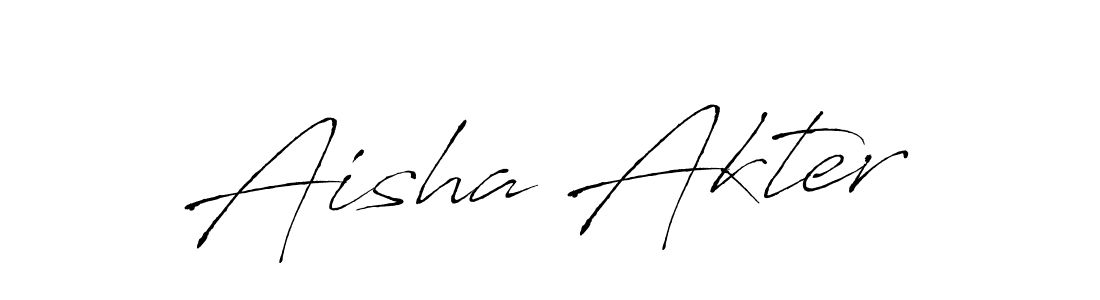 Design your own signature with our free online signature maker. With this signature software, you can create a handwritten (Antro_Vectra) signature for name Aisha Akter. Aisha Akter signature style 6 images and pictures png