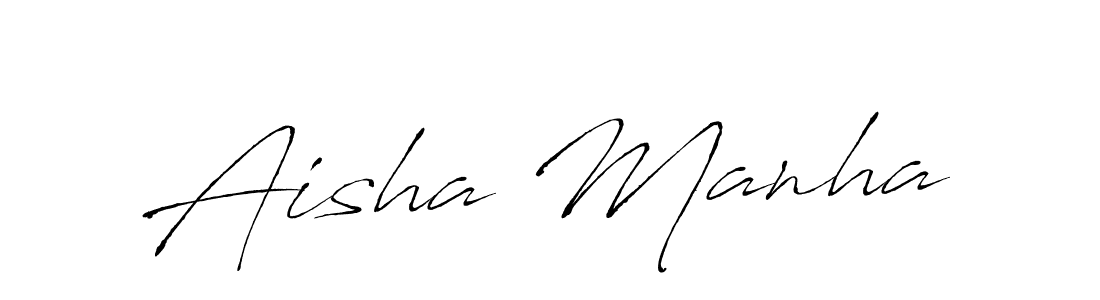 How to make Aisha Manha name signature. Use Antro_Vectra style for creating short signs online. This is the latest handwritten sign. Aisha Manha signature style 6 images and pictures png