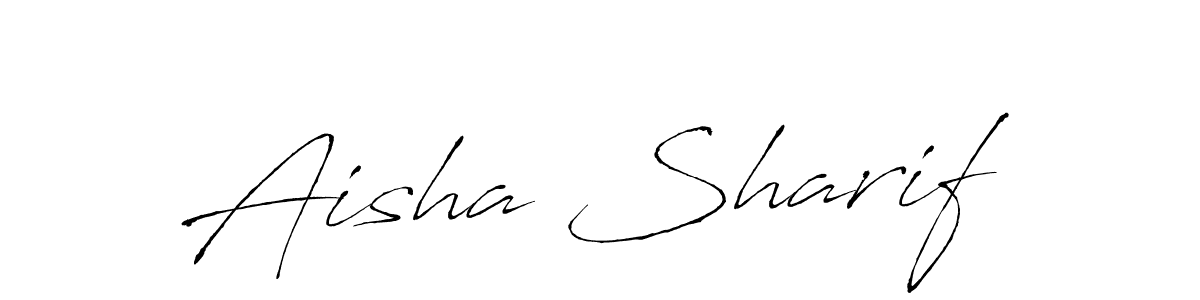 Make a beautiful signature design for name Aisha Sharif. With this signature (Antro_Vectra) style, you can create a handwritten signature for free. Aisha Sharif signature style 6 images and pictures png