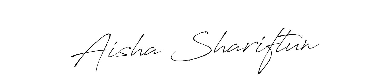 Make a beautiful signature design for name Aisha Shariftun. With this signature (Antro_Vectra) style, you can create a handwritten signature for free. Aisha Shariftun signature style 6 images and pictures png