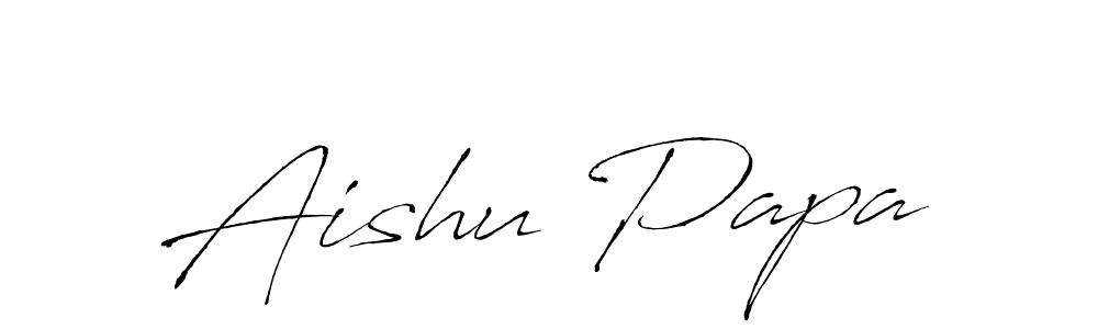 Antro_Vectra is a professional signature style that is perfect for those who want to add a touch of class to their signature. It is also a great choice for those who want to make their signature more unique. Get Aishu Papa name to fancy signature for free. Aishu Papa signature style 6 images and pictures png