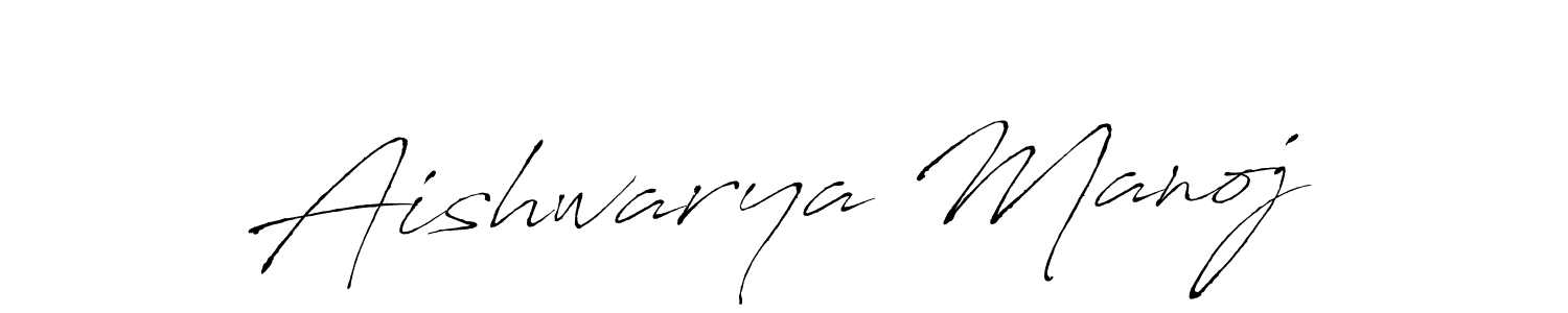 Use a signature maker to create a handwritten signature online. With this signature software, you can design (Antro_Vectra) your own signature for name Aishwarya Manoj. Aishwarya Manoj signature style 6 images and pictures png