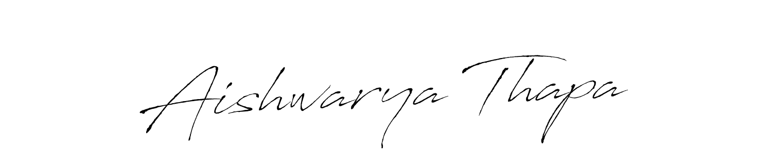 How to make Aishwarya Thapa name signature. Use Antro_Vectra style for creating short signs online. This is the latest handwritten sign. Aishwarya Thapa signature style 6 images and pictures png