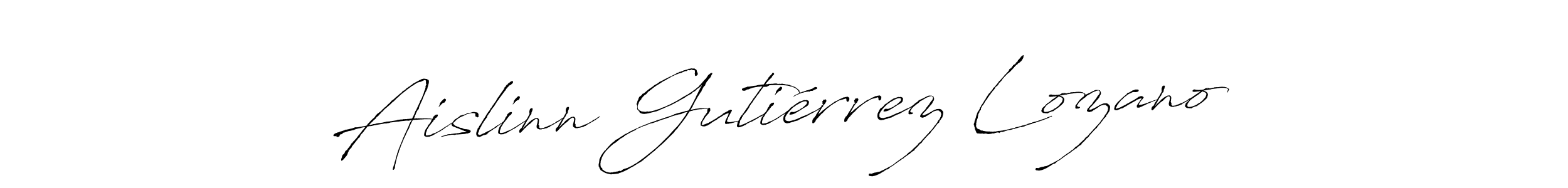 How to make Aislinn Gutiérrez Lozano name signature. Use Antro_Vectra style for creating short signs online. This is the latest handwritten sign. Aislinn Gutiérrez Lozano signature style 6 images and pictures png