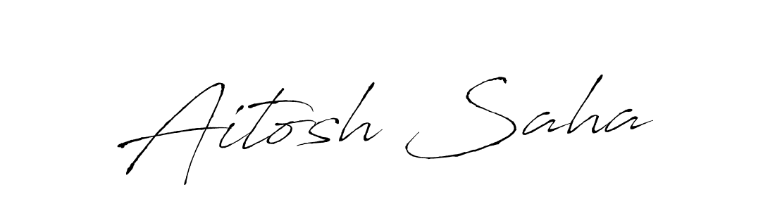 How to make Aitosh Saha name signature. Use Antro_Vectra style for creating short signs online. This is the latest handwritten sign. Aitosh Saha signature style 6 images and pictures png