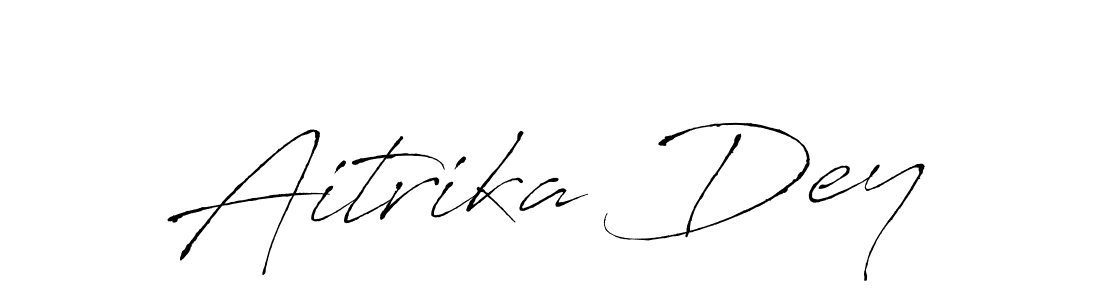 How to make Aitrika Dey name signature. Use Antro_Vectra style for creating short signs online. This is the latest handwritten sign. Aitrika Dey signature style 6 images and pictures png