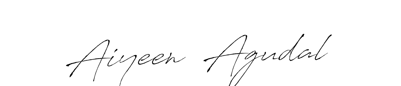 How to make Aiyeen  Agudal name signature. Use Antro_Vectra style for creating short signs online. This is the latest handwritten sign. Aiyeen  Agudal signature style 6 images and pictures png