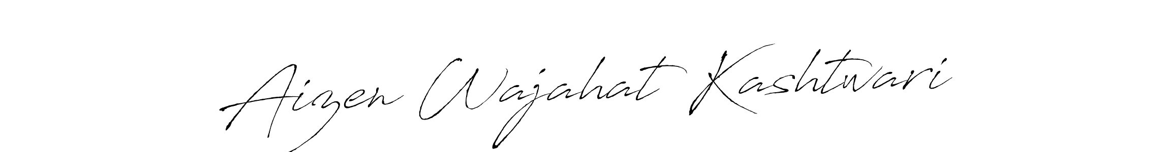 How to make Aizen Wajahat Kashtwari name signature. Use Antro_Vectra style for creating short signs online. This is the latest handwritten sign. Aizen Wajahat Kashtwari signature style 6 images and pictures png