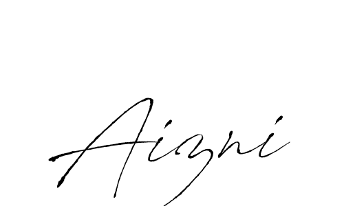 Make a beautiful signature design for name Aizni. With this signature (Antro_Vectra) style, you can create a handwritten signature for free. Aizni signature style 6 images and pictures png