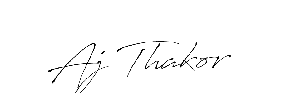 Design your own signature with our free online signature maker. With this signature software, you can create a handwritten (Antro_Vectra) signature for name Aj Thakor. Aj Thakor signature style 6 images and pictures png