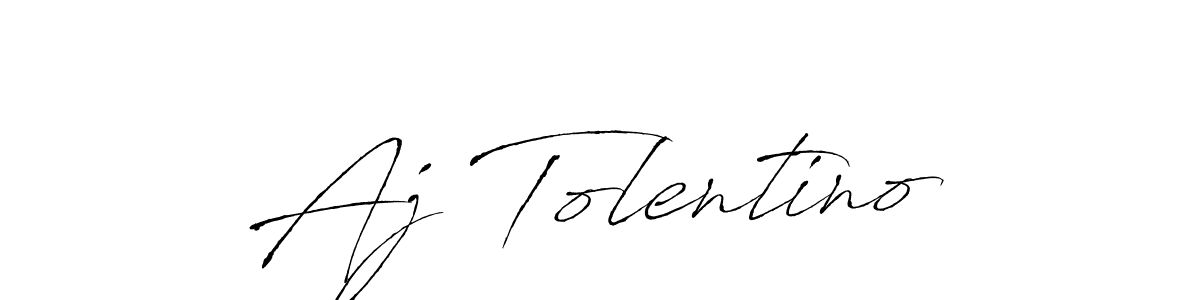 How to make Aj Tolentino name signature. Use Antro_Vectra style for creating short signs online. This is the latest handwritten sign. Aj Tolentino signature style 6 images and pictures png