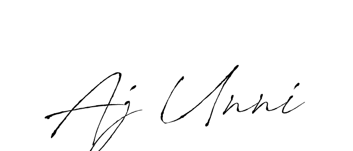 Design your own signature with our free online signature maker. With this signature software, you can create a handwritten (Antro_Vectra) signature for name Aj Unni. Aj Unni signature style 6 images and pictures png