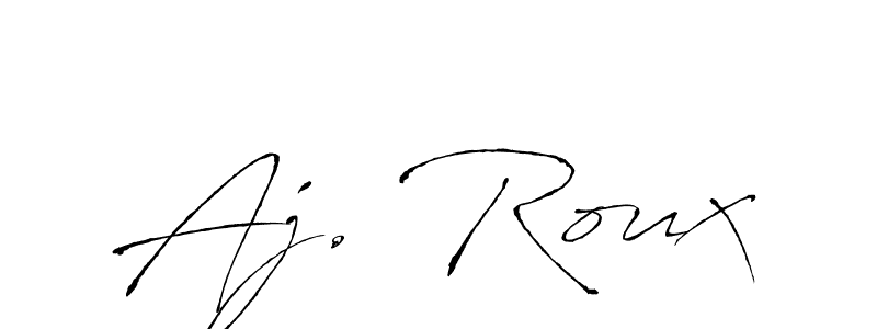 Also You can easily find your signature by using the search form. We will create Aj. Roux name handwritten signature images for you free of cost using Antro_Vectra sign style. Aj. Roux signature style 6 images and pictures png
