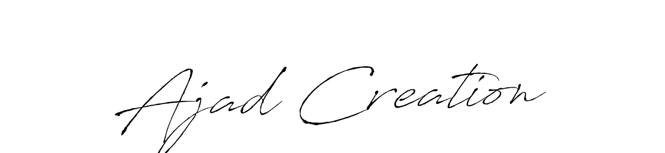 Use a signature maker to create a handwritten signature online. With this signature software, you can design (Antro_Vectra) your own signature for name Ajad Creation. Ajad Creation signature style 6 images and pictures png