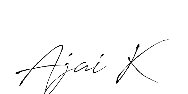 How to make Ajai K name signature. Use Antro_Vectra style for creating short signs online. This is the latest handwritten sign. Ajai K signature style 6 images and pictures png