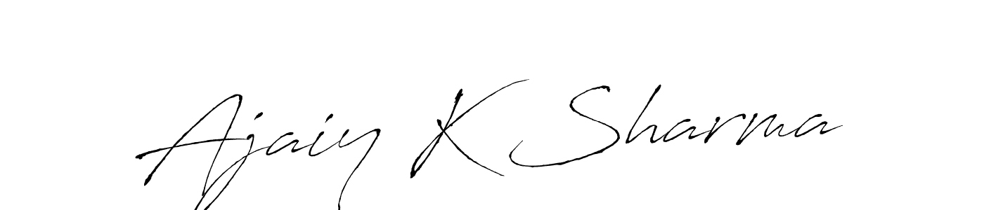 if you are searching for the best signature style for your name Ajaiy K Sharma. so please give up your signature search. here we have designed multiple signature styles  using Antro_Vectra. Ajaiy K Sharma signature style 6 images and pictures png