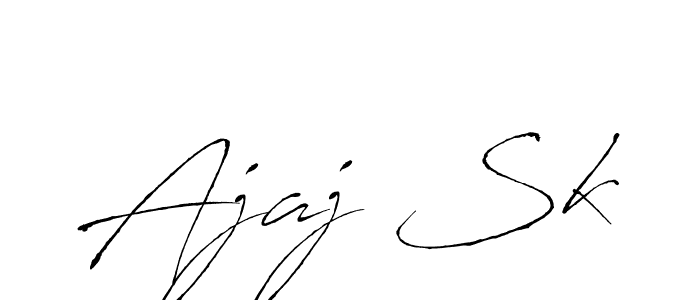 How to make Ajaj Sk name signature. Use Antro_Vectra style for creating short signs online. This is the latest handwritten sign. Ajaj Sk signature style 6 images and pictures png