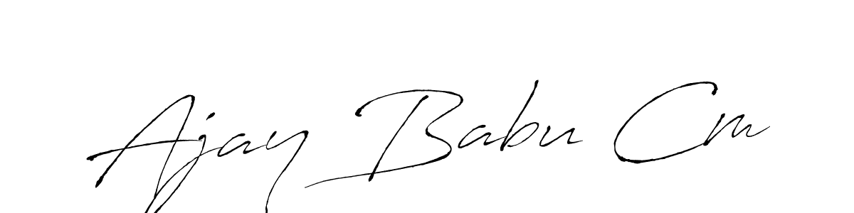 How to make Ajay Babu Cm name signature. Use Antro_Vectra style for creating short signs online. This is the latest handwritten sign. Ajay Babu Cm signature style 6 images and pictures png
