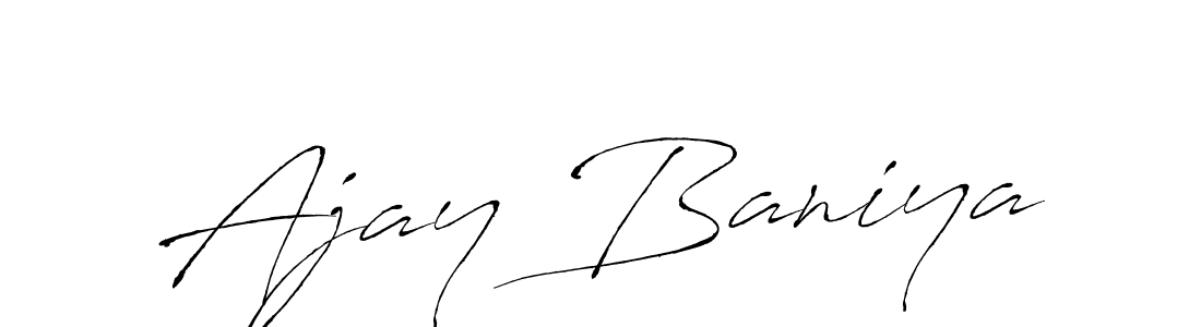 This is the best signature style for the Ajay Baniya name. Also you like these signature font (Antro_Vectra). Mix name signature. Ajay Baniya signature style 6 images and pictures png