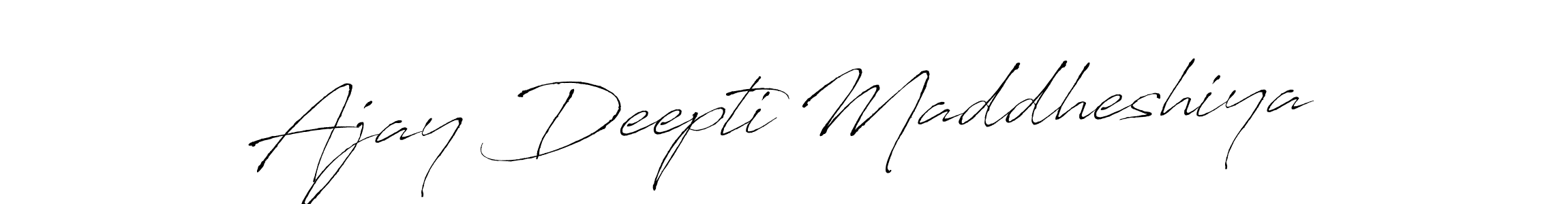 The best way (Antro_Vectra) to make a short signature is to pick only two or three words in your name. The name Ajay Deepti Maddheshiya include a total of six letters. For converting this name. Ajay Deepti Maddheshiya signature style 6 images and pictures png