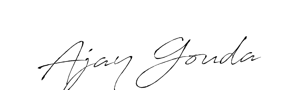 How to make Ajay Gouda name signature. Use Antro_Vectra style for creating short signs online. This is the latest handwritten sign. Ajay Gouda signature style 6 images and pictures png