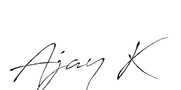 if you are searching for the best signature style for your name Ajay K. so please give up your signature search. here we have designed multiple signature styles  using Antro_Vectra. Ajay K signature style 6 images and pictures png