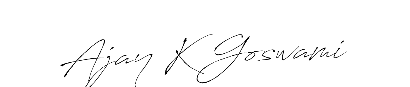 How to make Ajay K Goswami name signature. Use Antro_Vectra style for creating short signs online. This is the latest handwritten sign. Ajay K Goswami signature style 6 images and pictures png