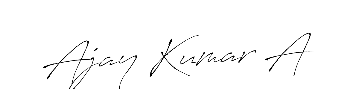 The best way (Antro_Vectra) to make a short signature is to pick only two or three words in your name. The name Ajay Kumar A include a total of six letters. For converting this name. Ajay Kumar A signature style 6 images and pictures png