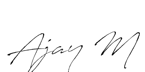 How to make Ajay M signature? Antro_Vectra is a professional autograph style. Create handwritten signature for Ajay M name. Ajay M signature style 6 images and pictures png