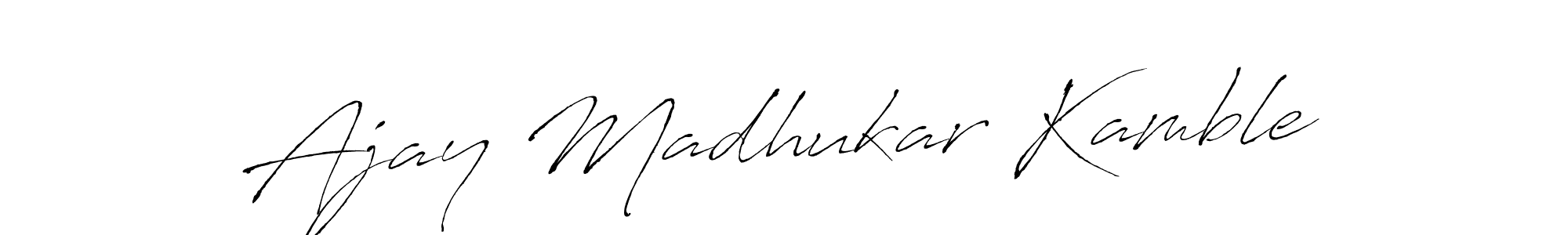 How to make Ajay Madhukar Kamble name signature. Use Antro_Vectra style for creating short signs online. This is the latest handwritten sign. Ajay Madhukar Kamble signature style 6 images and pictures png