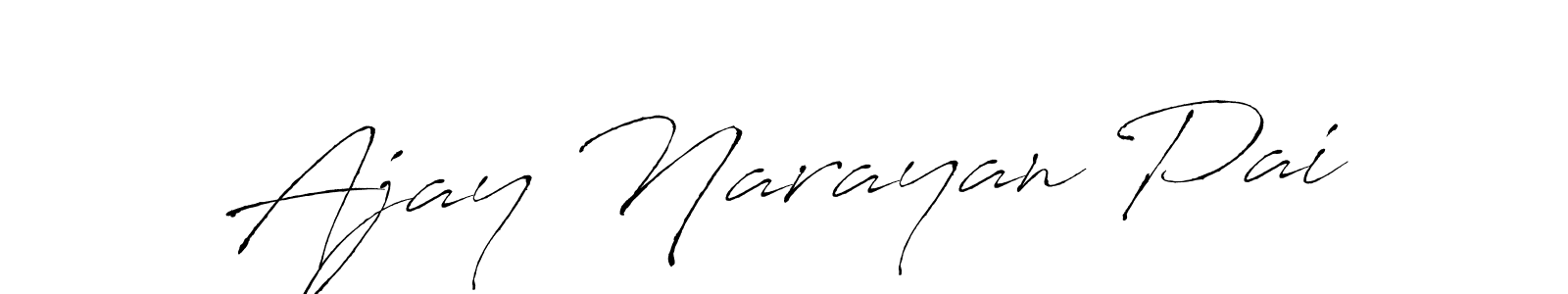 Antro_Vectra is a professional signature style that is perfect for those who want to add a touch of class to their signature. It is also a great choice for those who want to make their signature more unique. Get Ajay Narayan Pai name to fancy signature for free. Ajay Narayan Pai signature style 6 images and pictures png